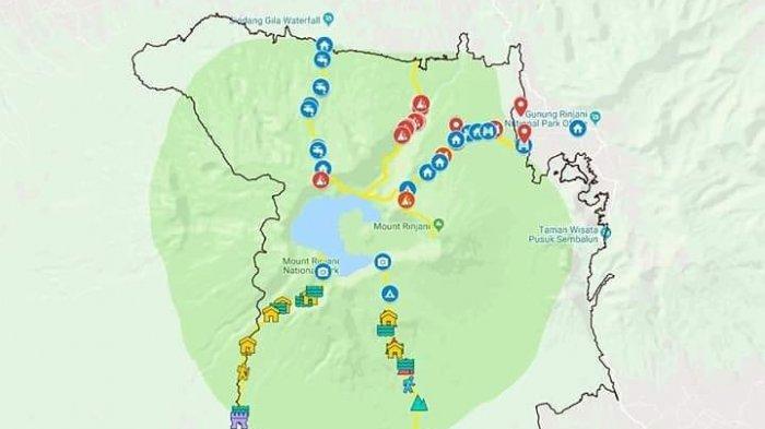 Peta Jalur Pendakian Gunung Rinjani, Penting Disimak Sebelum Mendaki ... Peta Jalur Pendakian Gunung Rinjani, Penting Disimak Sebelum Mendaki ...