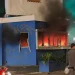 Pos Polisi di Bawah Flyover Slipi Terbakar oleh Massa
