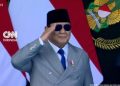 Momen Prabowo Memimpin Upacara HUT ke-81 TNI